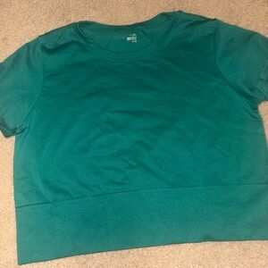 Offline By Aerie Sidewalk Seamless Cropped T-Shirt Size XL Kelly Green